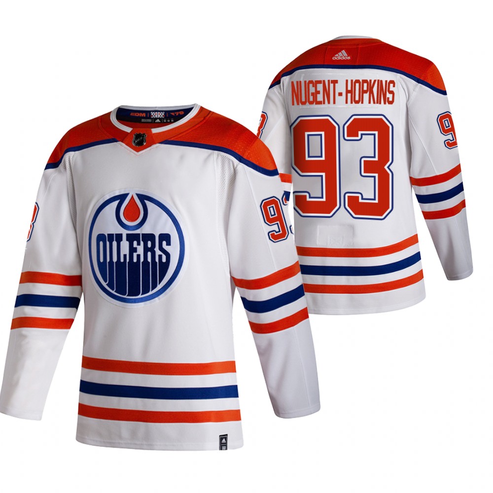 2021 Adidias Edmonton Oilers #93 Ryan Nugent-Hopkins White Men Reverse Retro Alternate NHL Jersey->edmonton oilers->NHL Jersey
